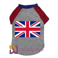 China Summer Customizable Pet T Shirts For Dogs Rubber Print UK Flag on sale