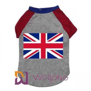 Summer Customizable Pet T Shirts For Dogs Rubber Print UK Flag