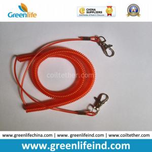 Transparent Red Vinyl Coated Steel Coil Tether Leash Safety Rope