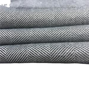 Polyester Woolen Made for Fashion Uniform Winter Coat Herringbone Stripes Fabric