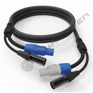China メス オス Powercon コンビネーションケーブル 3PIN DMX SJT 信号電源 2in1 Cat6 RJ45 Cat5E シールド CAT6a Cat5e ネットワークケーブル supplier