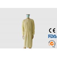 China Knitted Cuffs Disposable Medical Garments , Yellow Disposable Coveralls on sale