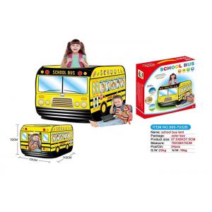 China School Bus Shaped Children's Pop Up Toy Tent , Foldable Pop Up Playhouse Tent supplier