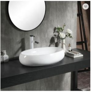 Small Pedestal Table Top Ceramic Wash Basin Europe Modern Easy Clean