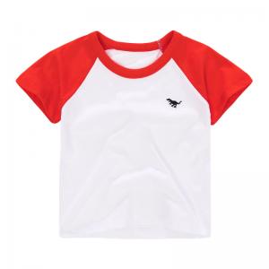 Red And White 140CM Unisex Children Cooling Cute Summer Camp T Shirts For Hot Weather