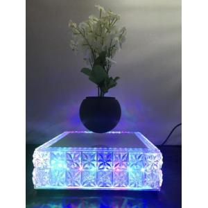 China led light crystal base magnetic floating levitate air bonsai plant pot for christmas gift supplier