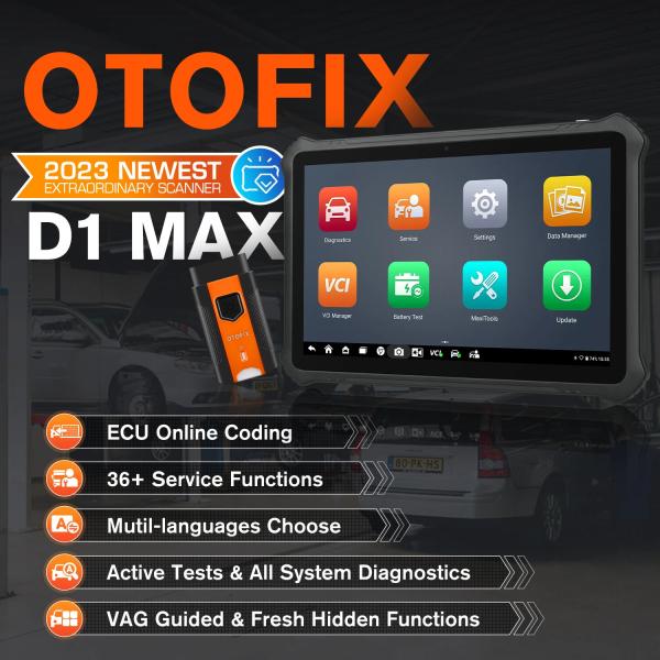 OTOFIX D1 Max Diagnostic Scanner Bi-Directional Bluetooth Scan Tool ECU Coding OBD2 Diagnostic Tools 2 Year Free Update