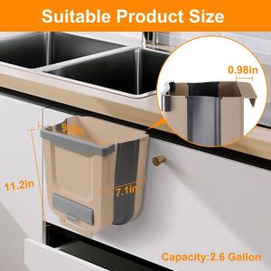 China Hot Selling Good Price Solid and Reliable Hanging Kitchen Trash Can Foldable Waste Bin for Kitchen wholesale