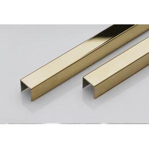 Gold 316 Stainless Steel Tile Trim 20mm U Shaped Mirror Trim 0.5mm~3mm Thick