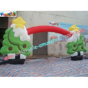 CE / UL Blower , Inflatable Christmas Decorations Tree Arch For Festival Event