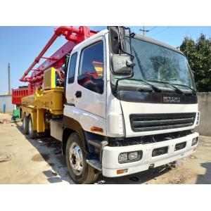 China 11.5*2.5*3.2m Used Isuzu Concrete Pump 37M Weight 26500KG Red and Yellow and White Color 37m  42m 48m 52m supplier