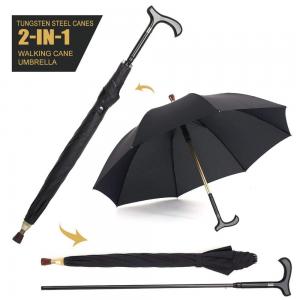 China Black 2 In 1 130cm Walking Stick Umbrella For Outing supplier