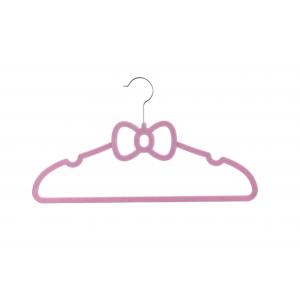 Contoured Shoulder Anti Slip Hanger , Pink Velvet Coat Hangers