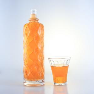 China 750ml Transparent Engraving Glass Bottle for Gin Rum Champagne Brandy Tequila Whisky Liquor supplier