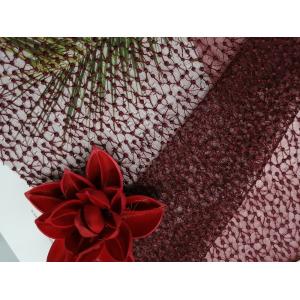 Bedding Articles Mesh Embroidered Wine Red Polka Dot Tulle Fabric