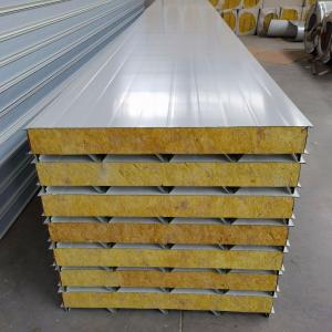 48kg/M3 Roof Panels Heat Insulation Materials Color Steel Rock Wool Sandwich Panel