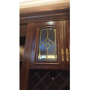 China Leaded glass cabinet door insert  brass came supplier