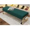 China Velvet Stainless Steel upholster Long Bench Ottoman Foot Stool Bench wholesale
