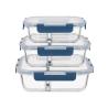 China Divided Glass Food Container with Cool Lock PP Lid wholesale