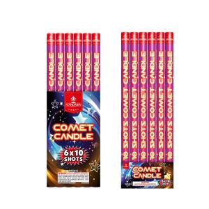 China 10 Shots Comet Roman Candle Stick Fireworks 2021 Mandarin Pyrotechnics For Wedding supplier