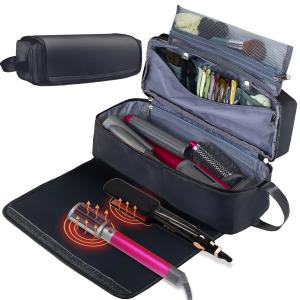 2 in 1 Hair Travel Bag with Heat Resistant Mat for Flat Irons Straighteners Curling Iron and Haircare Accessories