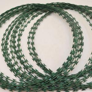 China Green Painted Razor Barbed Tape Anti Climbing Weather Resistant Durable supplier