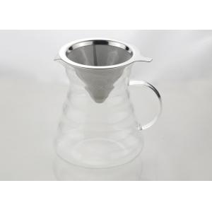 Reusable Pour Over Drip Coffee Maker , Glass Cone Coffee Maker Eco - Friendly