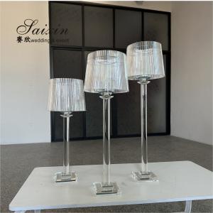 Unique Candle Stand Wedding Table Decoration Clear Crystal Candle Holder