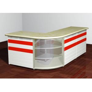 L - Shaped Front Desk Retail Checkout Counter Middle Size For Shopping Mall