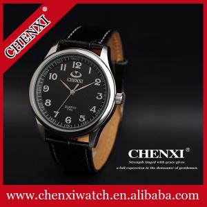 Western Men's Wristwatch Stainless Steel Analog Pointer Top Quality Genuine Leather Watch