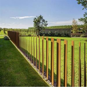 China Outside Rusty Metal Blades Corten Steel Picket Fence For Garden Security supplier