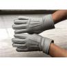 China Handsewn Sueded Lamb Shearling Gloves , Black Mens Winter Mittens wholesale