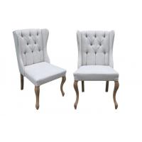 China American Style Grey oak Wooden Fabric Chairs , Custom Tufted Dining Chair on sale