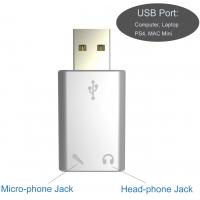 China 480 Mbps 45mm Aluminum External USB 2.0 Audio Adapter on sale