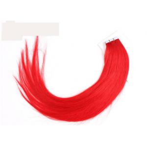 Soft Smooth Red Tape In Virgin Human Hair Weave Extensions Double Side PU Skin Weft