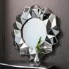 China Hotel Round 3D Wall Mirror 35 Inches / Customer Size Faceted Framless Design wholesale