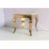China Gold Plating Artificial Marble Top End Table Corner Table 201 Stainless Steel Frame wholesale