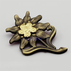 Customized three-dimensional flower metal OEM, high-end furniture brand badges, edelweiss antique badge