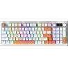 China Teclado con cable desmontable con placa de hierro + estructura ABS Película de plata soporta el cambio de luz blanca / RGB wholesale