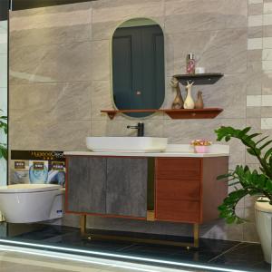 China Waterproof Hotel Bathroom Vanity Cabinets ODM Simple Wash Basin Mirror supplier