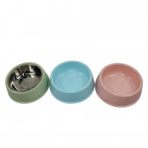 China Small Stainless Steel Pet Bowls With Lids Thickened Medium Single Dog Cat Food Water Feeding 17.5x15x6cm supplier