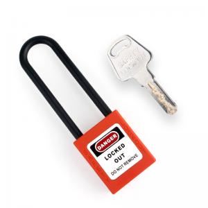 China 76mm Long Plastic Shackle red safety padlock supplier