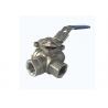 CF8M Stainless Steel Ball Valve Reduced Bore 3 Way 1000 PSI With Thread