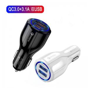 China QC3.0 Fast Charge 3.1A Dual USB Car Mobile Phone Charger supplier