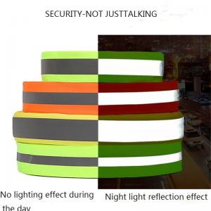 Colorful Elastic Reflective Webbing Strips Sew On Clothing For Safety Warning