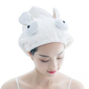 Cute Cartoon 3D Ears Anti Frizz Micro Hair Towel Turban For Long Hair