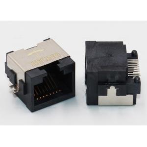 China Half Shielded 1 x 1 RJ45 SMT Connector Tab Up Lightweight For Networking Products supplier