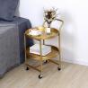 China Double Layer 63cm Height Metal Frame Coffee Table Mobile Golden wholesale