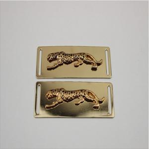 Gold Plated Latest Iron Material Metal Shoelace Charm Leopard Logo Metal Shoe Buckle