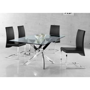 China Tempered Glass 0.12m3 67kgs Modern Dining Room Sets supplier